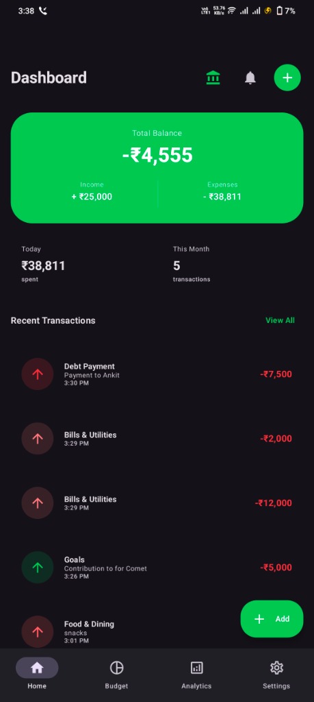 Transactions Screen